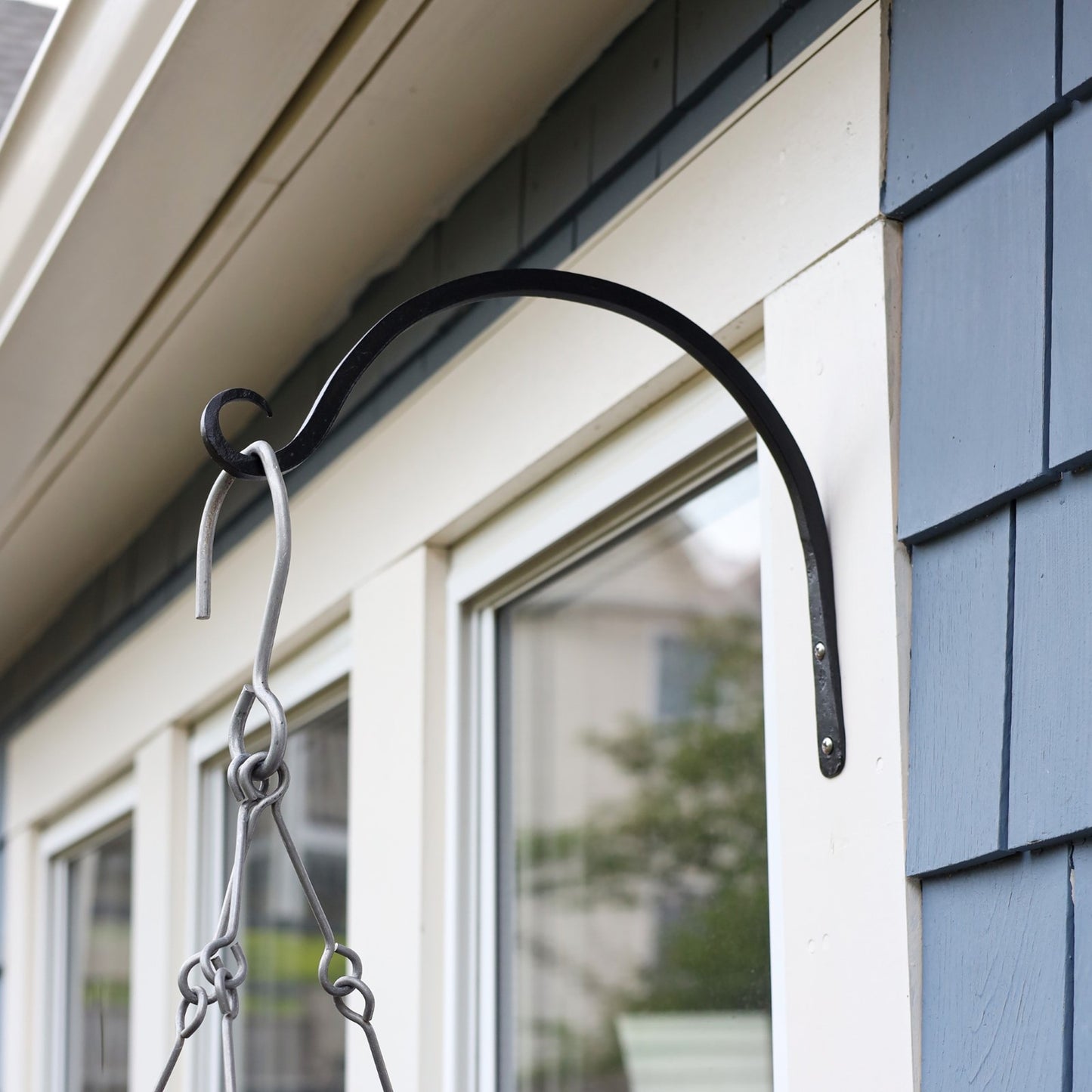 ACHLA 12in Upcurled Bracket 2-Pack | Black Wrought Iron Wall Hook | Outdoor & Indoor Hanging for Lanterns & Planters | Model TSH-05-2