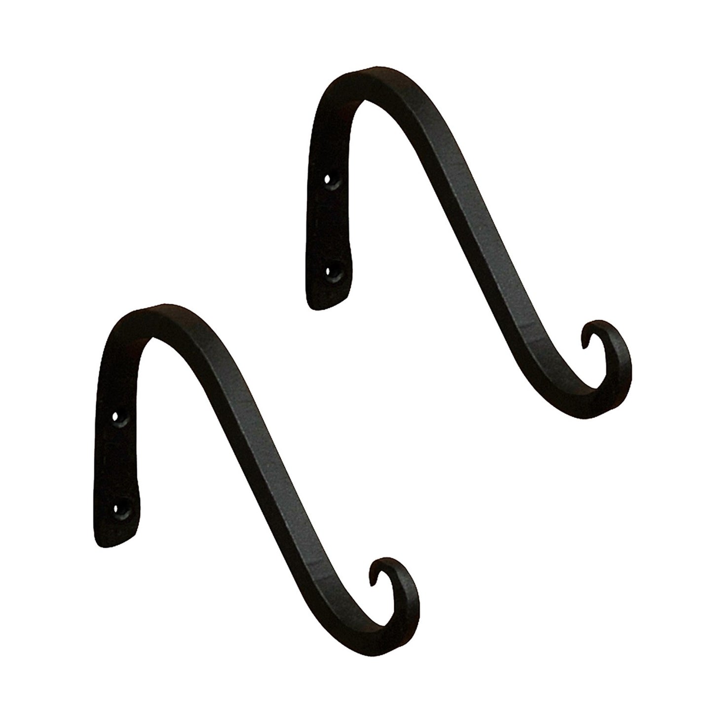 ACHLA 6in Angled Upcurled Bracket 2-Pack | Wrought Iron Black Powdercoat | Outdoor Wall Hook for Planters & Lanterns | 6 x 4 x 0.5 in | Model TSH-07-2