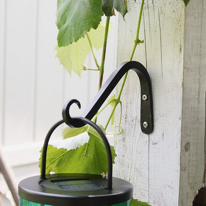 ACHLA 6in Angled Upcurled Bracket 2-Pack | Wrought Iron Black Powdercoat | Outdoor Wall Hook for Planters & Lanterns | 6 x 4 x 0.5 in | Model TSH-07-2