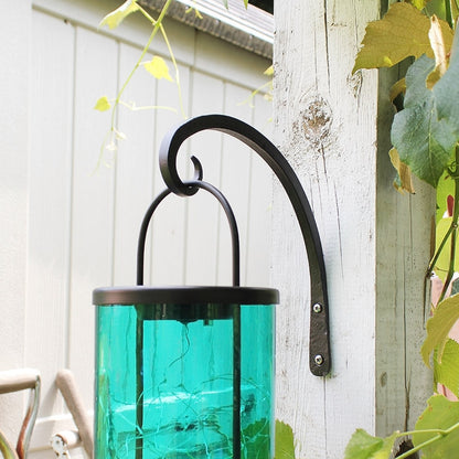 ACHLA 9in Downcurled Bracket 2-Pack | Wrought Iron Black Powdercoat Wall Hook | Outdoor Lantern & Planter Hanger | 0.5 x 6 x 10 in | Model TSH-11-2