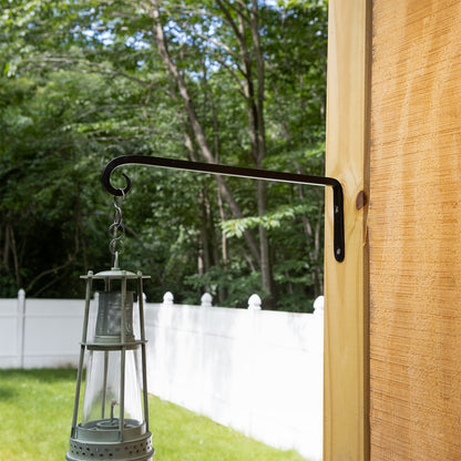 ACHLA 12in Straight Downcurled Bracket 2-Pack | Wrought Iron Black Powdercoat Wall Hook | Outdoor Lanterns, Planters & Bird Feeders | Model TSH-12-2
