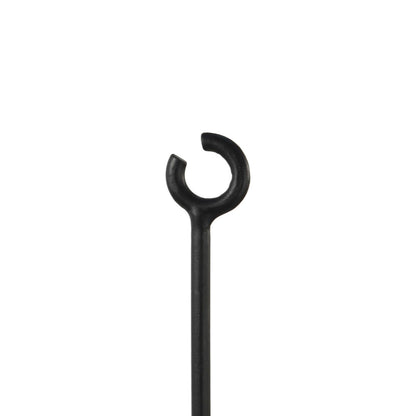 ACHLA O-Hook Railing Pole for String Lights | Black Powdercoat Wrought Iron | Porch & Deck String Light Support | 46 in H, Set of 2 | Model TSW-04-2