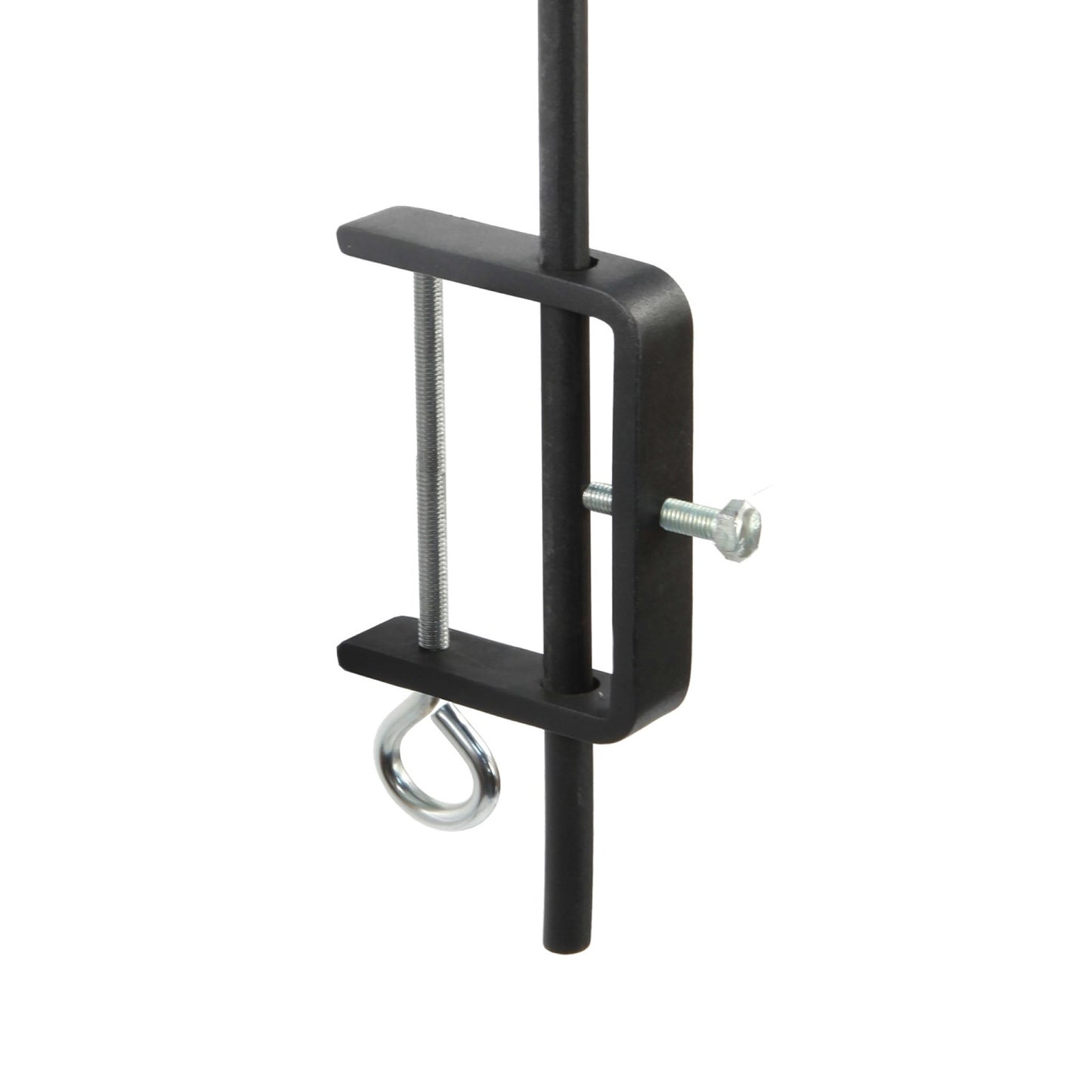 ACHLA O-Hook Railing Pole for String Lights | Black Powdercoat Wrought Iron | Porch & Deck String Light Support | 46 in H, Set of 2 | Model TSW-04-2