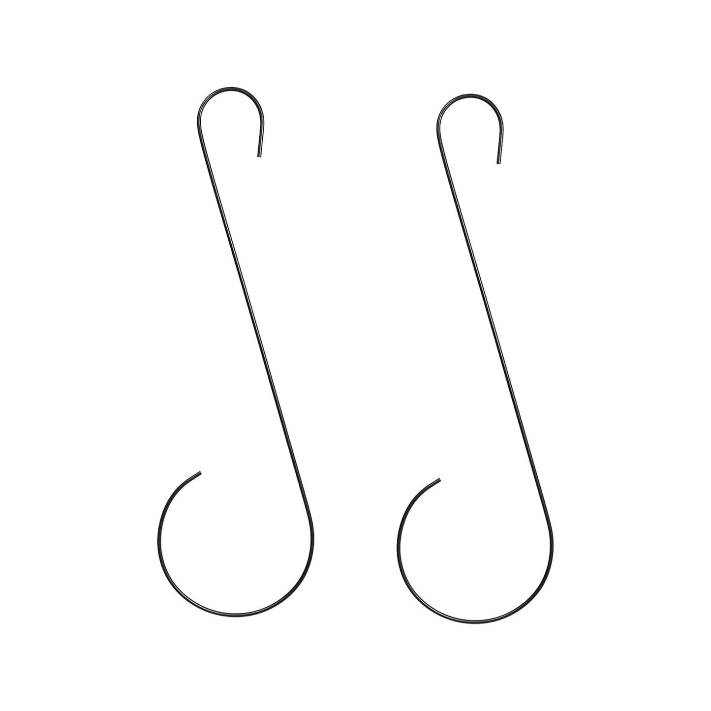 ACHLA 30in S-Hanger Hook 2-Pack | Black Wrought Iron | Outdoor Plant Hanger & Bird Feeder Hook | 30 x 0.25 x 8 in | Model TSW-10-2