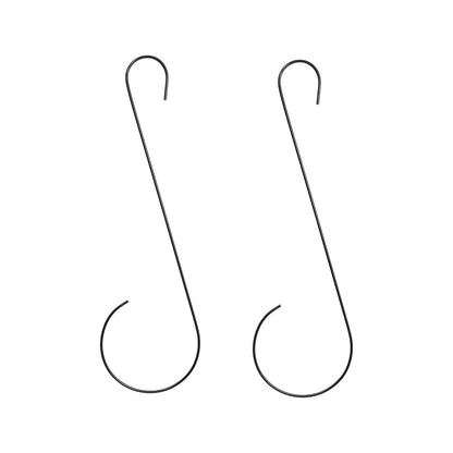ACHLA 30in S-Hanger Hook 2-Pack | Black Wrought Iron | Outdoor Plant Hanger & Bird Feeder Hook | 30 x 0.25 x 8 in | Model TSW-10-2