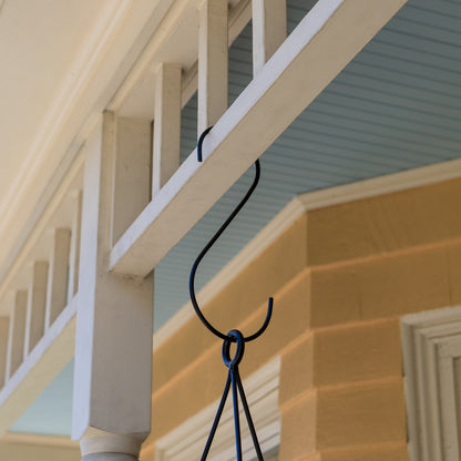 ACHLA 12in S-Hanger Hook 2-Pack | Black Powdercoat Wrought Iron | Outdoor Planter & Bird Feeder Hanger | 12 x 6 x 0.25 in | Model TSW-11-2