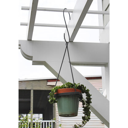 ACHLA 12in S-Hanger Hook 2-Pack | Black Powdercoat Wrought Iron | Outdoor Planter & Bird Feeder Hanger | 12 x 6 x 0.25 in | Model TSW-11-2