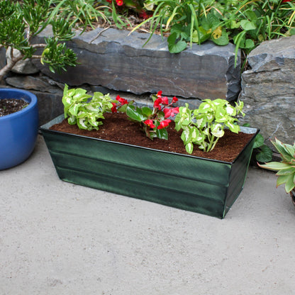 ACHLA Williamsburg Galvanized Tin Window Box Standard 24in | Verdigris Green Powder Coated Metal | Outdoor & Covered Porch Planter | Model VFB-05