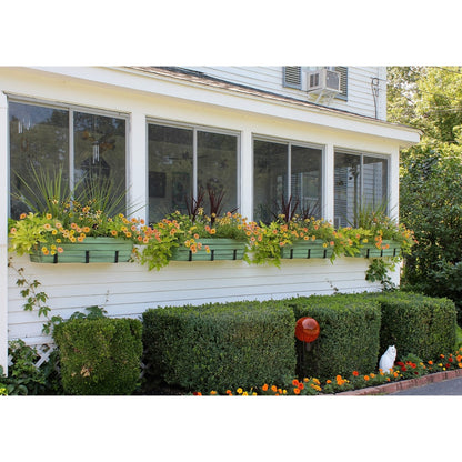 ACHLA Williamsburg 36in Large Galvanized Tin Window Box | Verdigris Green Patina Powder Coated | Patio & Porch Window Planters | Model VFB-06