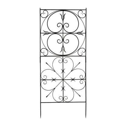 ACHLA Aldrich Trellis 31.5in Wrought Iron Garden Wall Decor | Traditional Graphite Powder Coat | Outdoor Patio & Entryway Accent | Model VFT-22