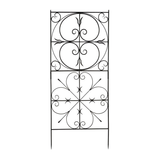ACHLA Aldrich Trellis 31.5in Wrought Iron Garden Wall Decor | Traditional Graphite Powder Coat | Outdoor Patio & Entryway Accent | Model VFT-22