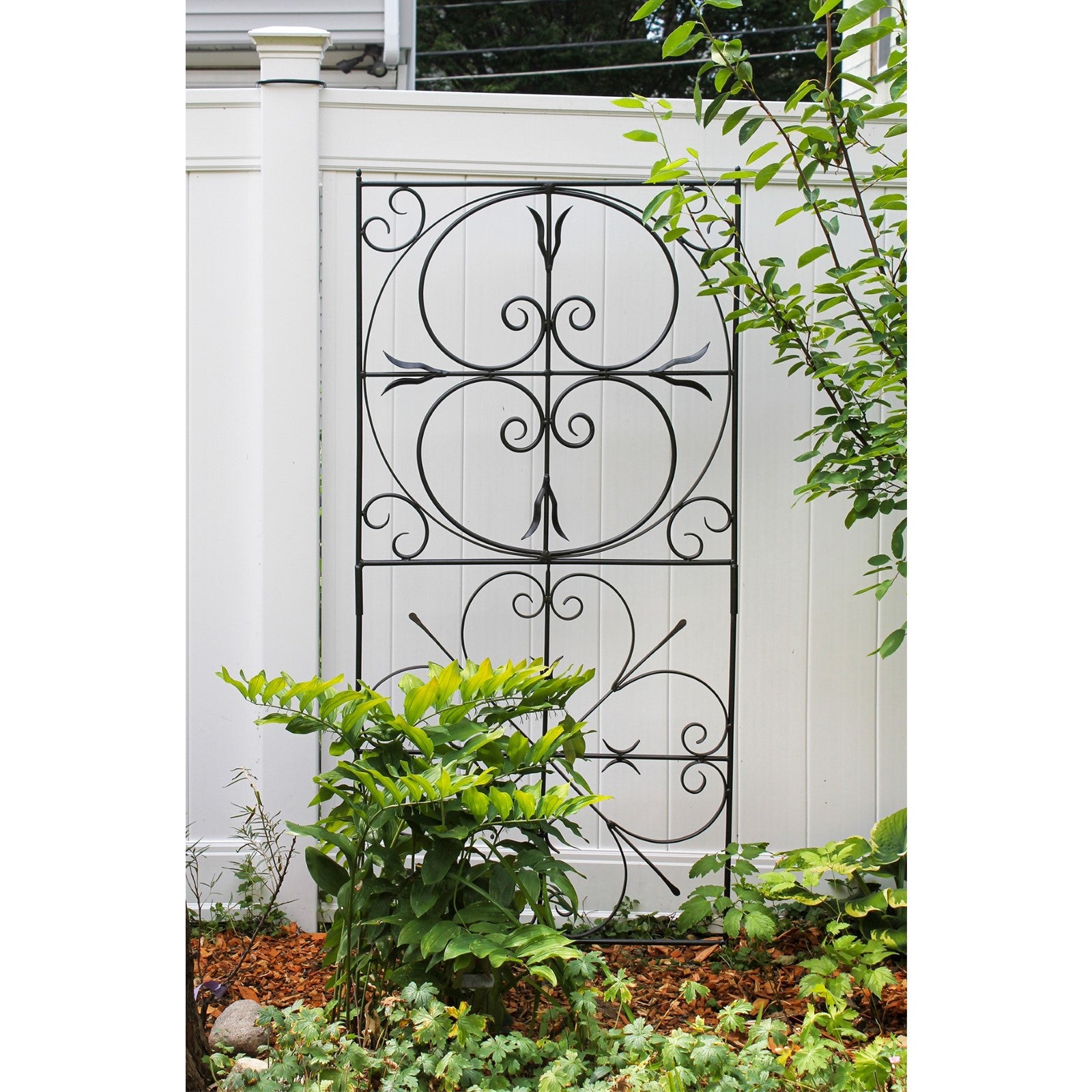ACHLA Aldrich Trellis 31.5in Wrought Iron Garden Wall Decor | Traditional Graphite Powder Coat | Outdoor Patio & Entryway Accent | Model VFT-22