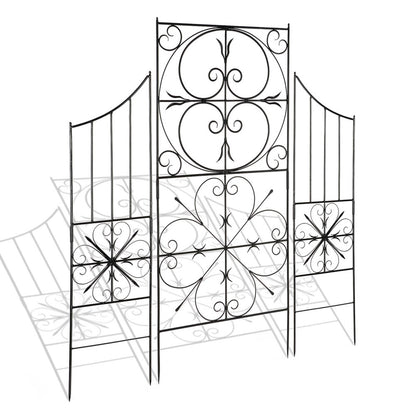 ACHLA Aldrich Trellis 31.5in Wrought Iron Garden Wall Decor | Traditional Graphite Powder Coat | Outdoor Patio & Entryway Accent | Model VFT-22