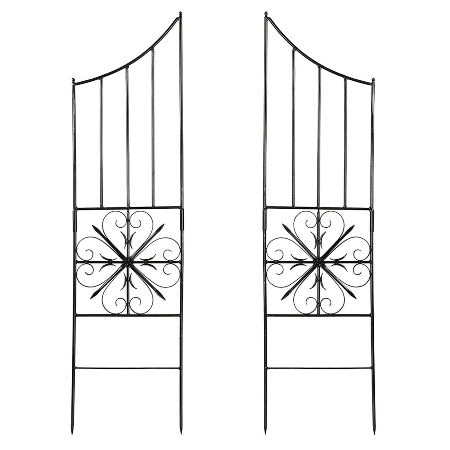 ACHLA Aldrich II Trellis Side Piece 16.5in W x 63in H | Traditional Graphite Wrought Iron | Garden Wall & Entryway Decor | Model VFT-22S