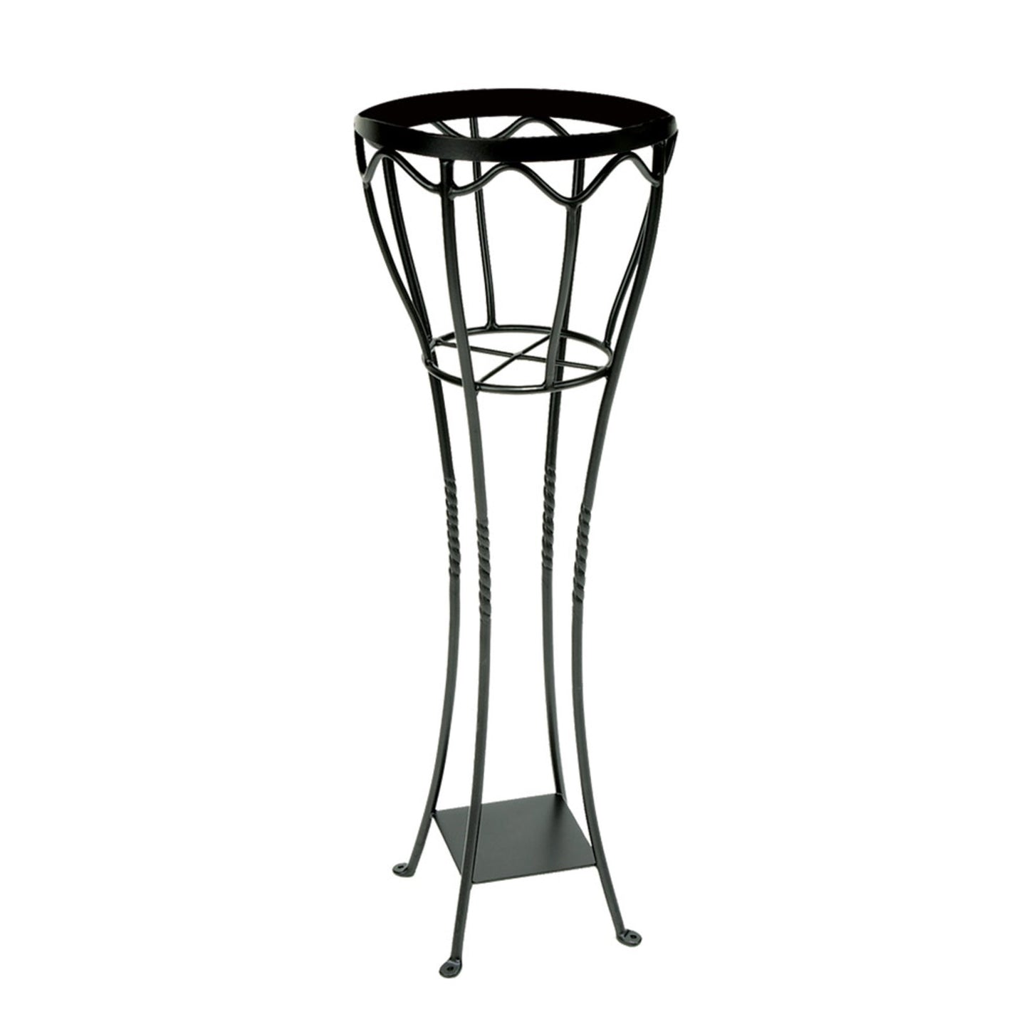 ACHLA Verandah Plant Stand | Graphite Wrought Iron | Indoor & Outdoor Display | 13.5 x 13.5 x 40.5 in | Model VPS-04