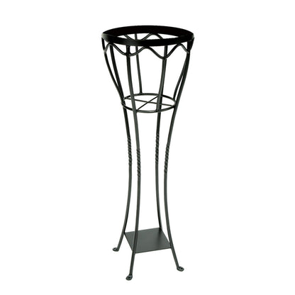 ACHLA Verandah Plant Stand | Graphite Wrought Iron | Indoor & Outdoor Display | 13.5 x 13.5 x 40.5 in | Model VPS-04