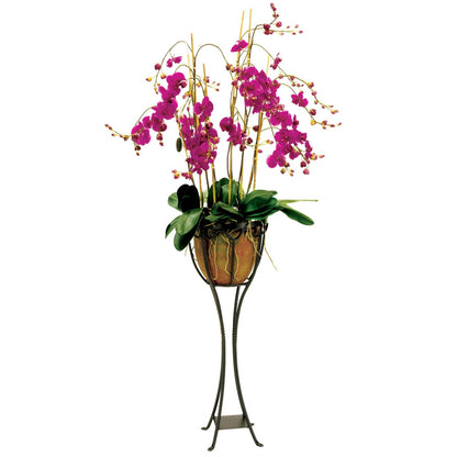 ACHLA Verandah Plant Stand | Graphite Wrought Iron | Indoor & Outdoor Display | 13.5 x 13.5 x 40.5 in | Model VPS-04
