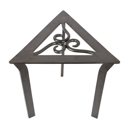 ACHLA Triangular Trivet Plant Stand | Wrought Iron Graphite Powder Coat | Porch, Deck & Patio Corner Accent | 12 x 12 x 12 in | Model VTT-02