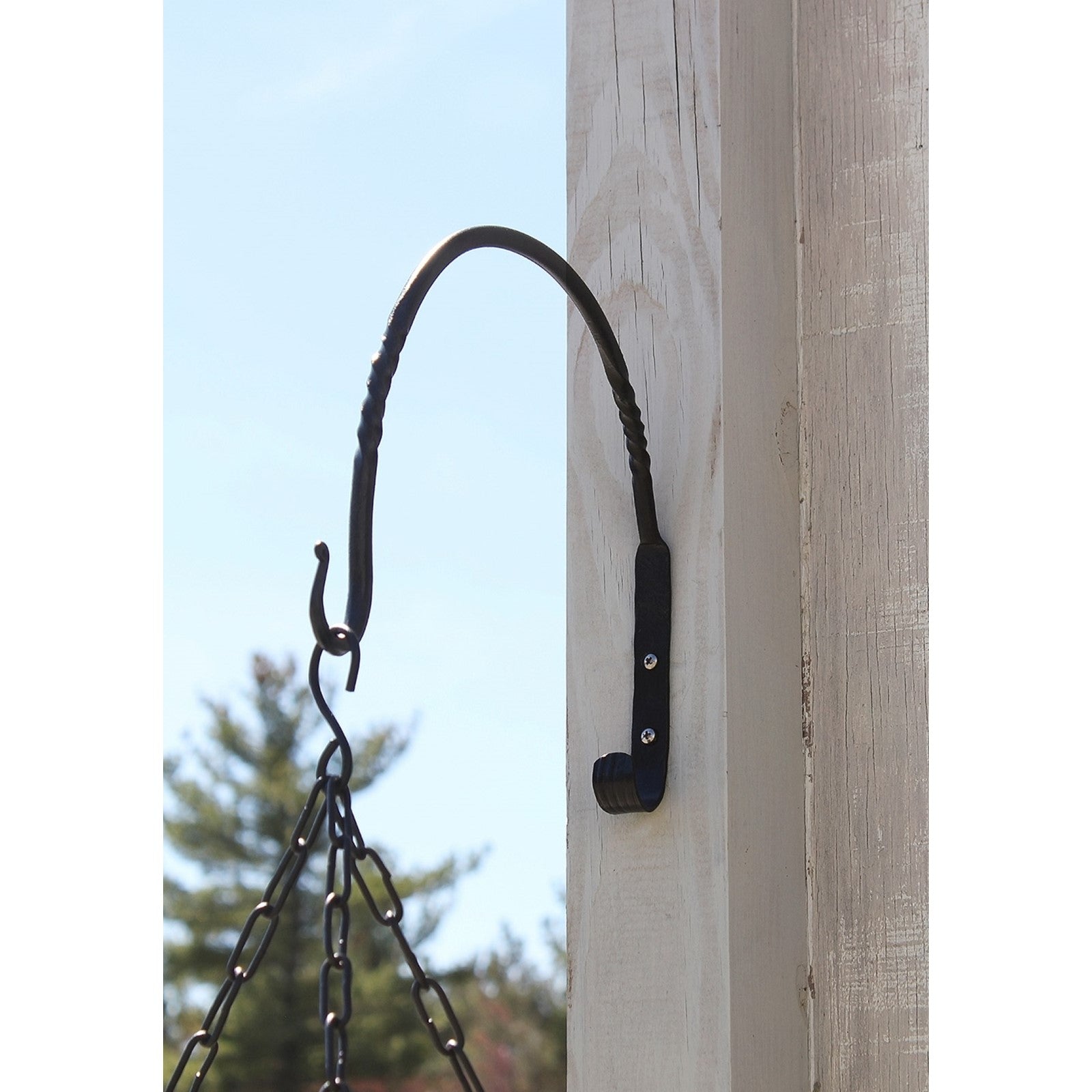 ACHLA Arc Wall Bracket 12in 2-Pack | Wrought Iron Black Powdercoat | Outdoor Planter & Bird Feeder Hook | 12 x 9 x 0.5 in | Model WB-03-2