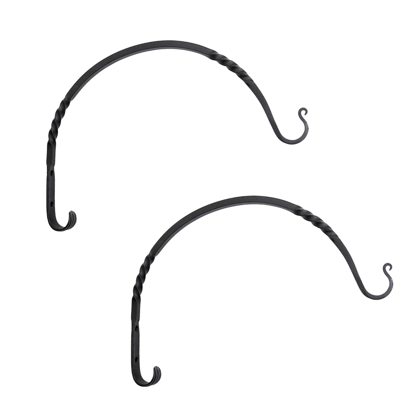ACHLA Heavy Duty Arc Bracket 2-Pack | Traditional Wrought Iron Black Powdercoat | Outdoor Planter & Bird Feeder Hook | Model WB-03HD-2