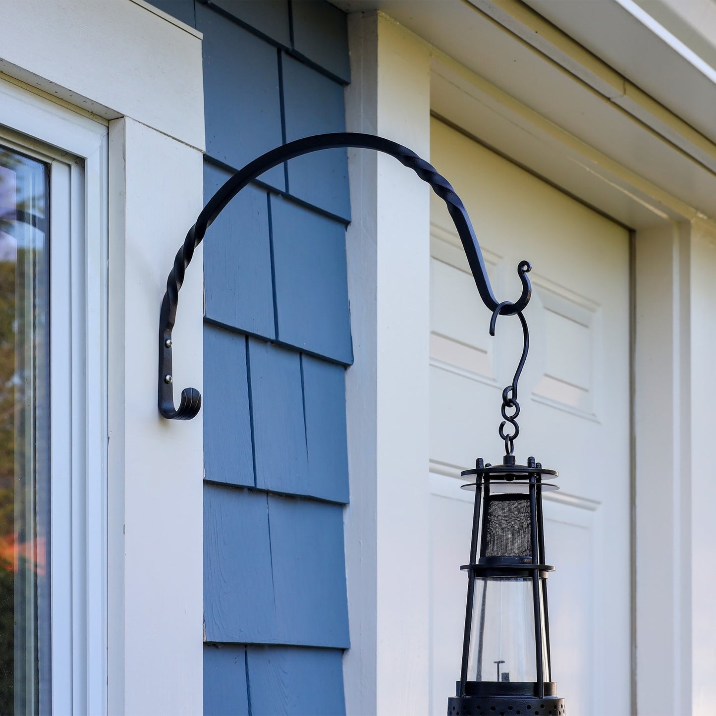 ACHLA Heavy Duty Arc Bracket 2-Pack | Traditional Wrought Iron Black Powdercoat | Outdoor Planter & Bird Feeder Hook | Model WB-03HD-2