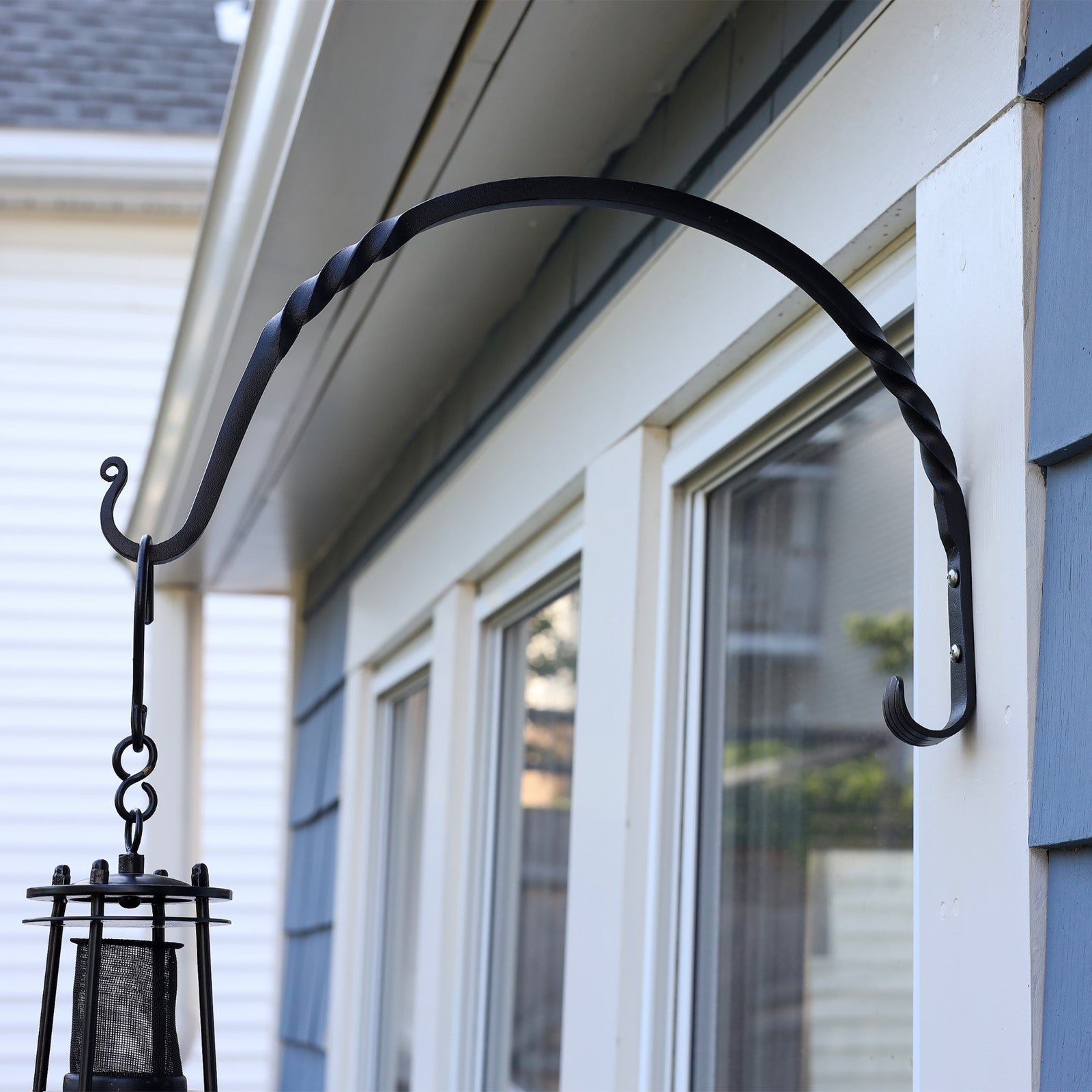 ACHLA Heavy Duty Arc Bracket 2-Pack | Traditional Wrought Iron Black Powdercoat | Outdoor Planter & Bird Feeder Hook | Model WB-03HD-2