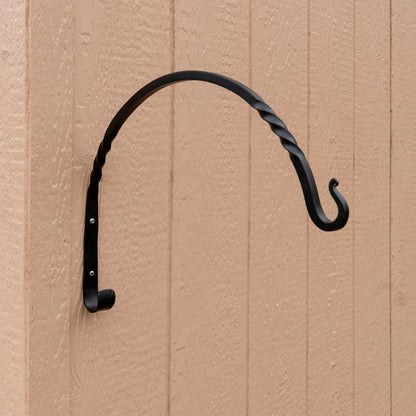 ACHLA Heavy Duty Arc Bracket 2-Pack | Traditional Wrought Iron Black Powdercoat | Outdoor Planter & Bird Feeder Hook | Model WB-03HD-2