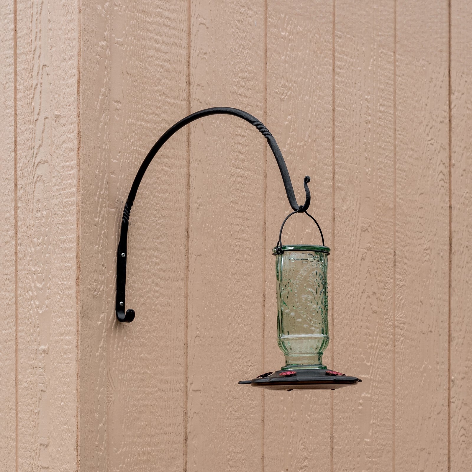 ACHLA Arc 18in Wall Bracket 2-Pack | Traditional Wrought Iron Black Powdercoat | Outdoor Planter & Bird Feeder Hanger | Model WB-04-2