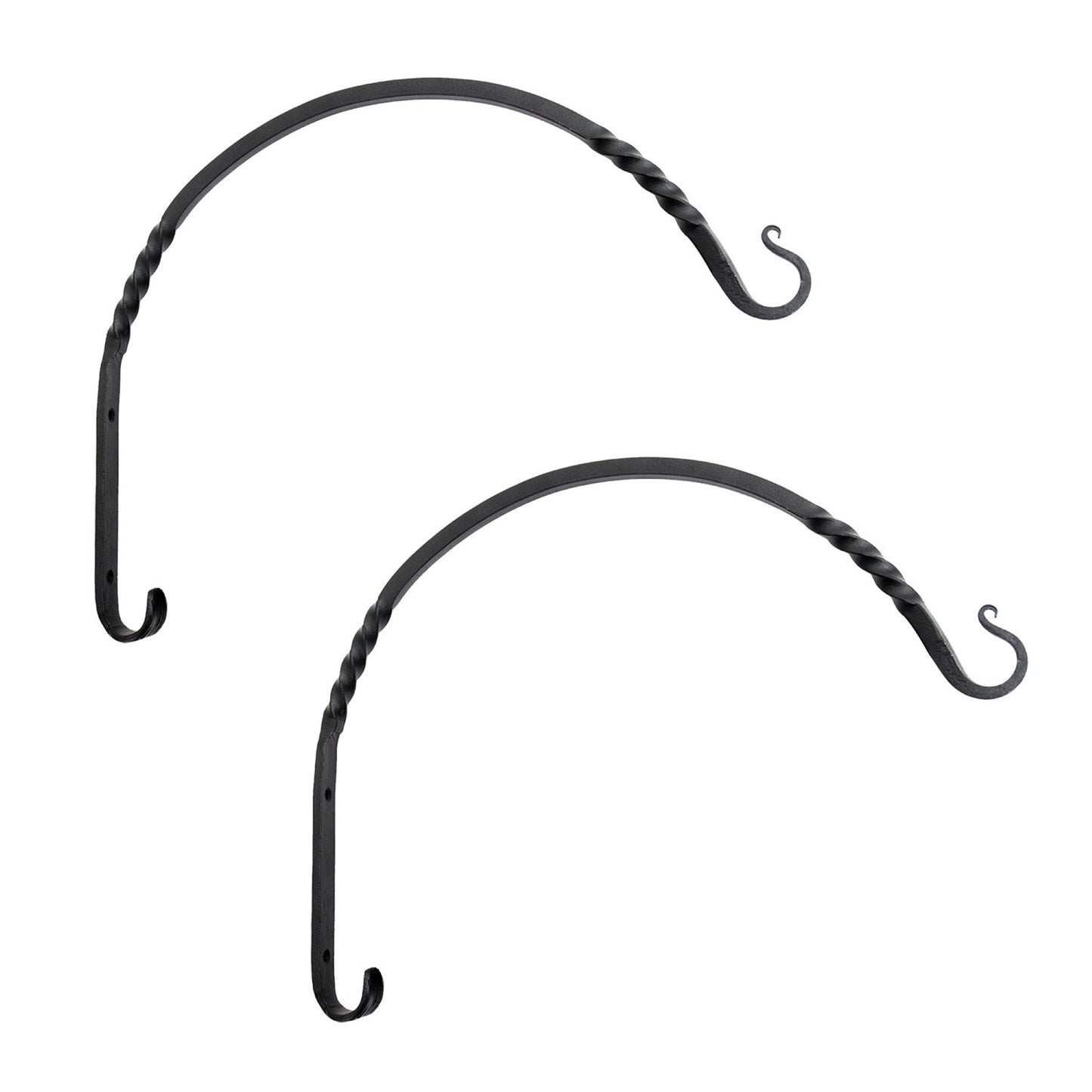 ACHLA Heavy Duty Arc Bracket 2-Pack | Wrought Iron Black Powdercoat | Outdoor Planter & Bird Feeder Hook | 17.25 x 13.75 x 0.5 in | Model WB-04HD-2