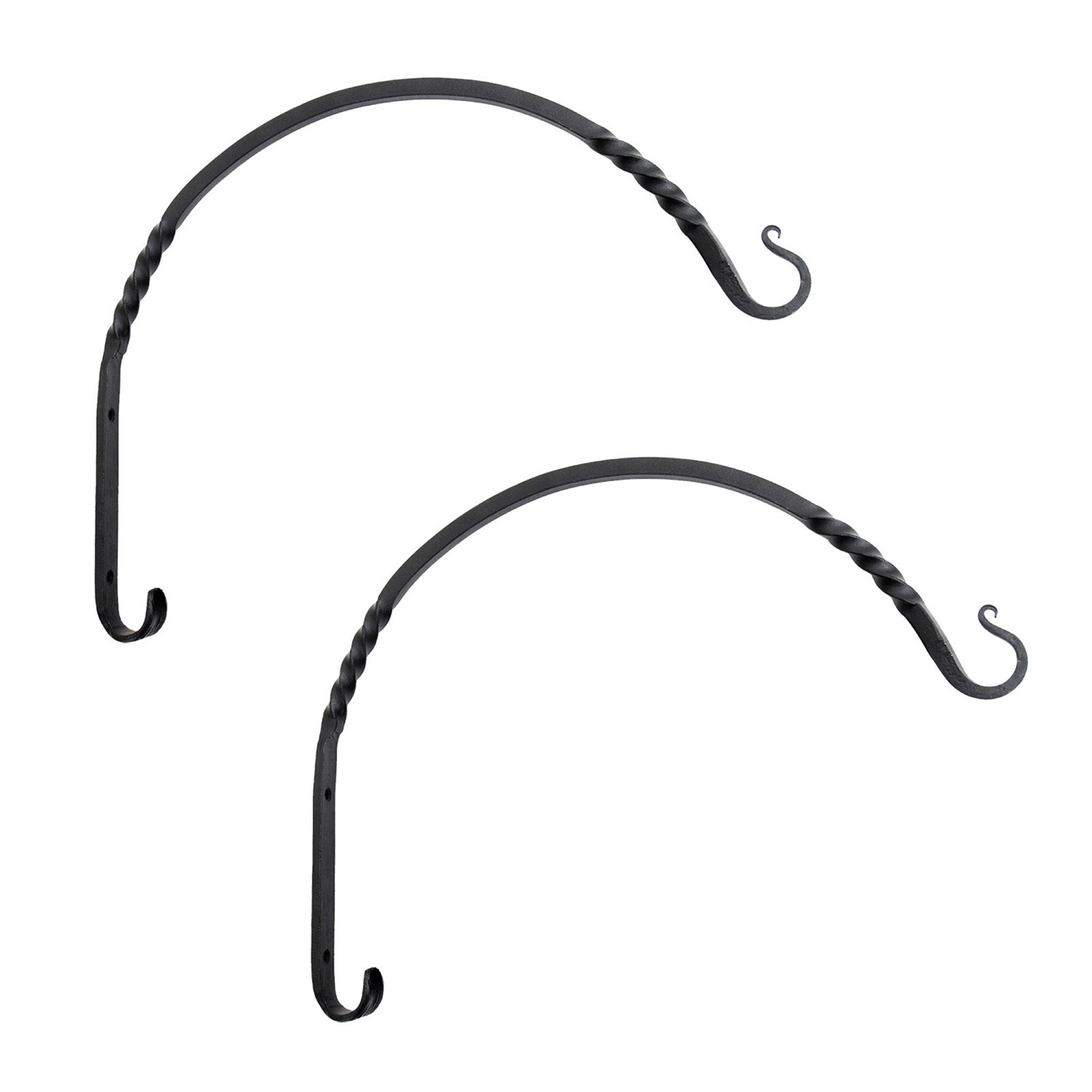 ACHLA Heavy Duty Arc Bracket 2-Pack | Wrought Iron Black Powdercoat | Outdoor Planter & Bird Feeder Hook | 17.25 x 13.75 x 0.5 in | Model WB-04HD-2