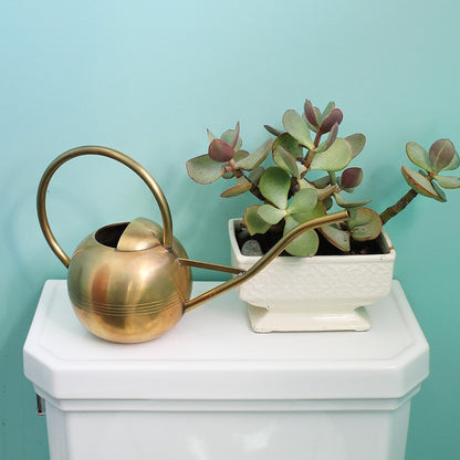 ACHLA Brass Watering Can 14in | Antique Brass Finish Metal | Garden & Indoor Plant Care | 14 x 8 x 9 in | Model WC-01