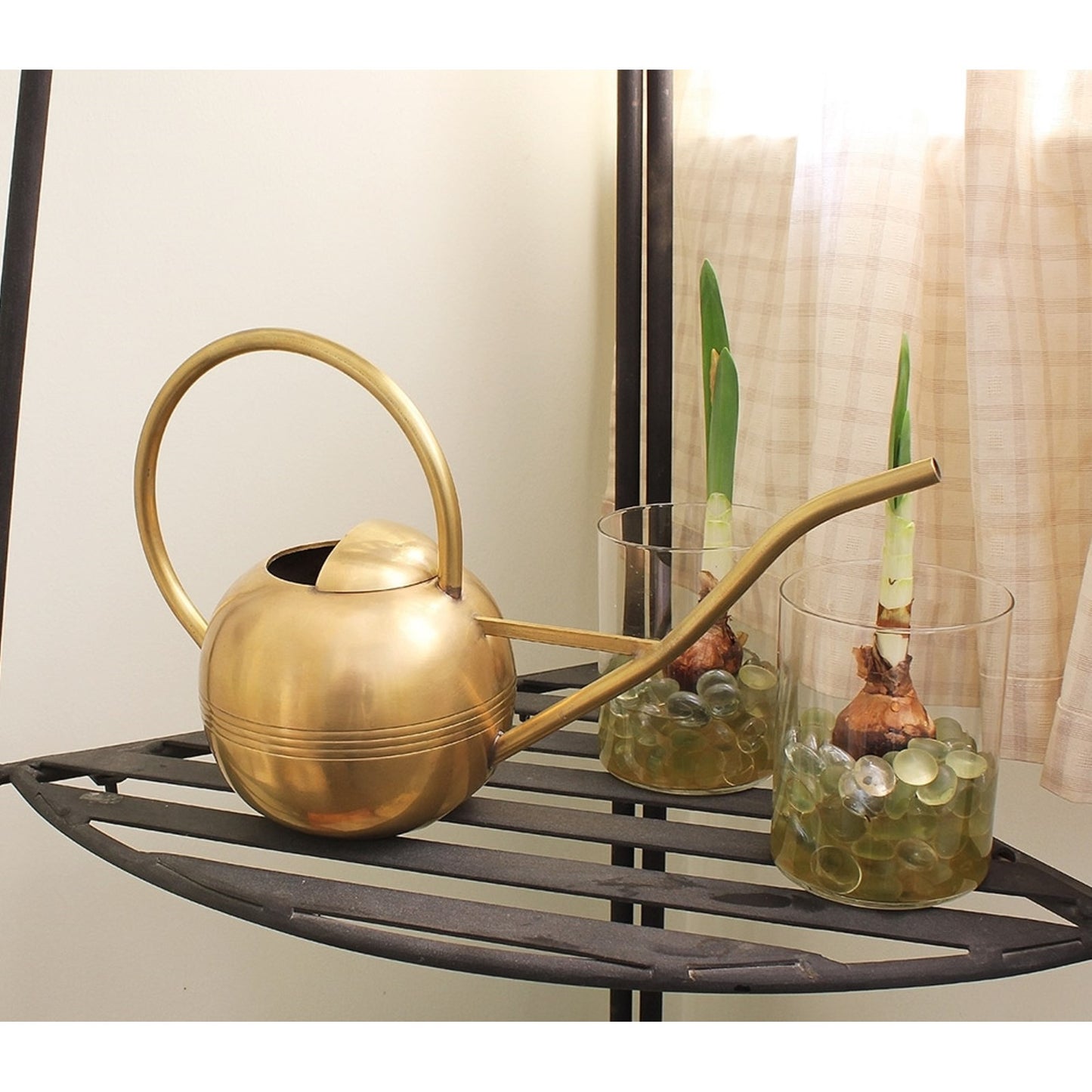 ACHLA Brass Watering Can 14in | Antique Brass Finish Metal | Garden & Indoor Plant Care | 14 x 8 x 9 in | Model WC-01