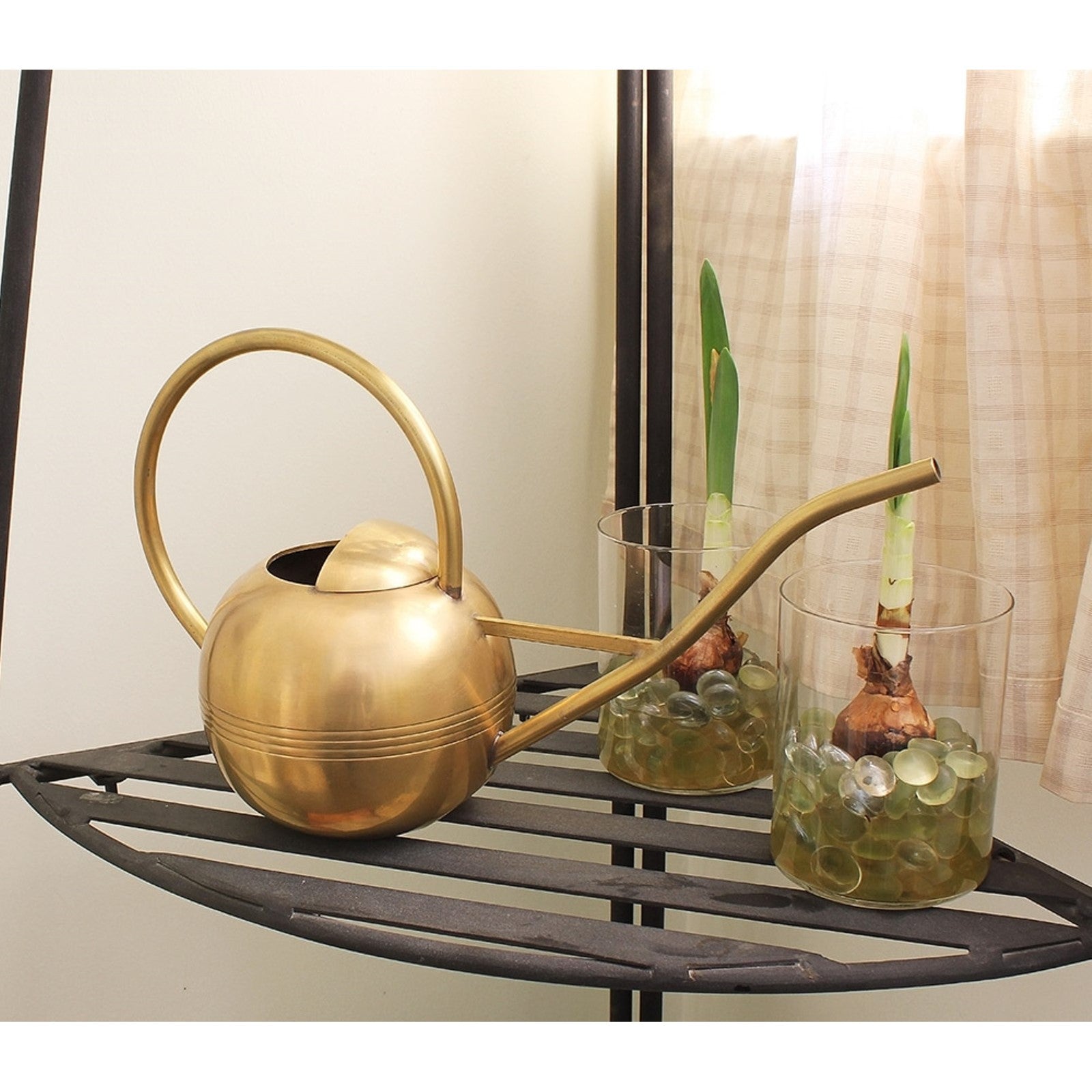 ACHLA Brass Watering Can 14in | Antique Brass Finish Metal | Garden & Indoor Plant Care | 14 x 8 x 9 in | Model WC-01