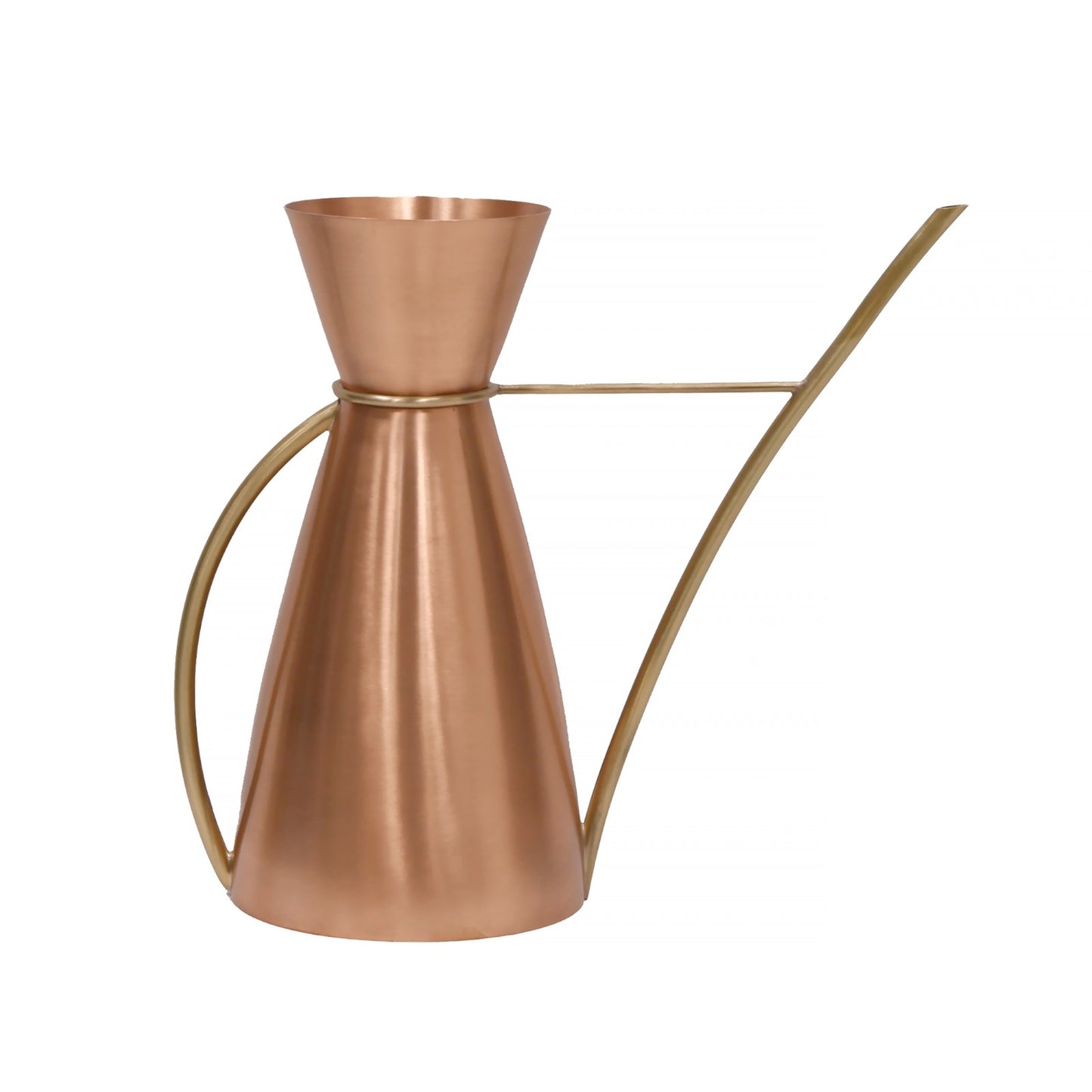 ACHLA Copper Watering Carafe 13in Long | Brushed Copper and Brass | Indoor Plant Watering Can for Shelves & Sills | 13 x 3.25 x 8.625 in | Model WC-07