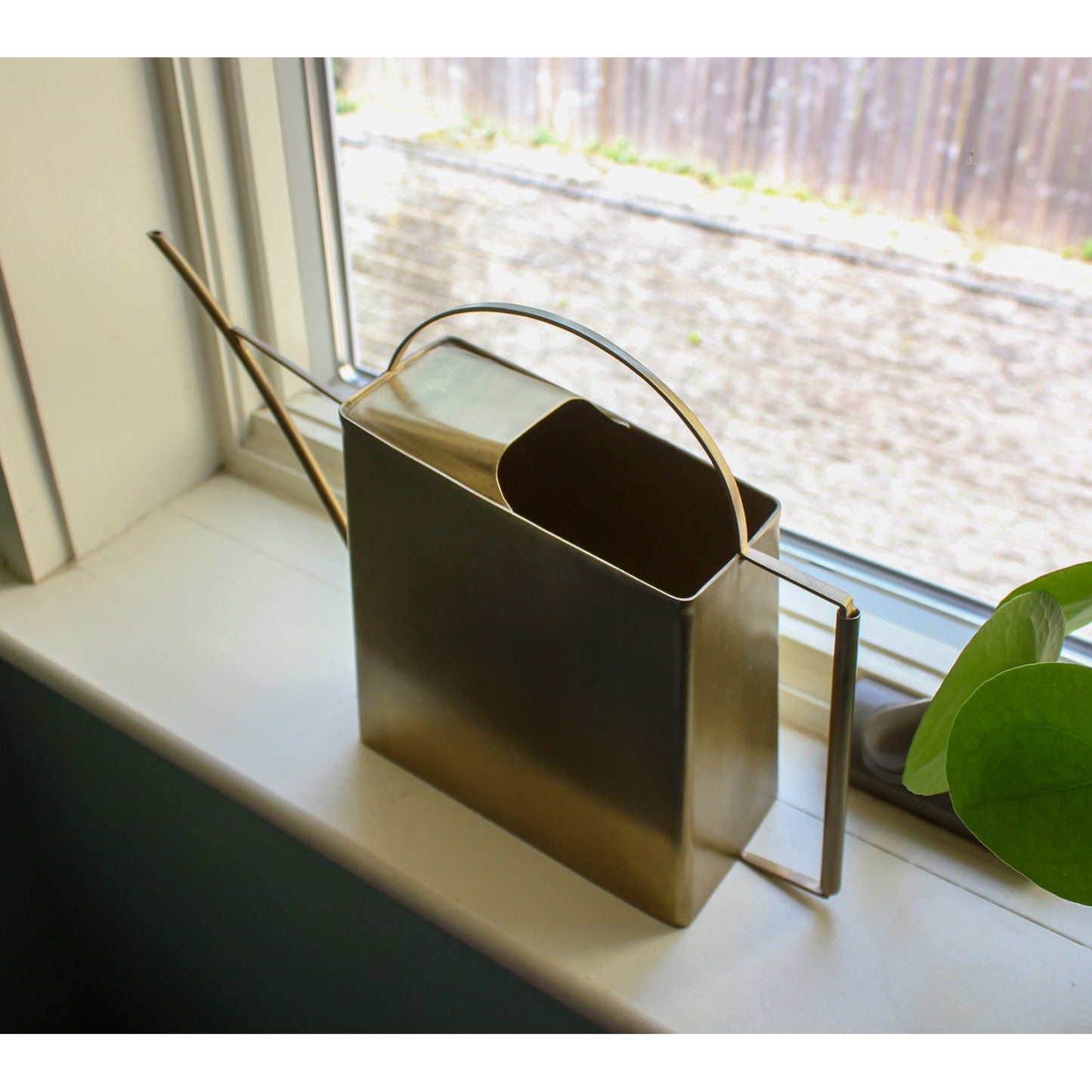 ACHLA Windowsill Watering Can 13in | Brushed Brass Solid Metal | Indoor Plant & Terrarium Watering | Model WC-08