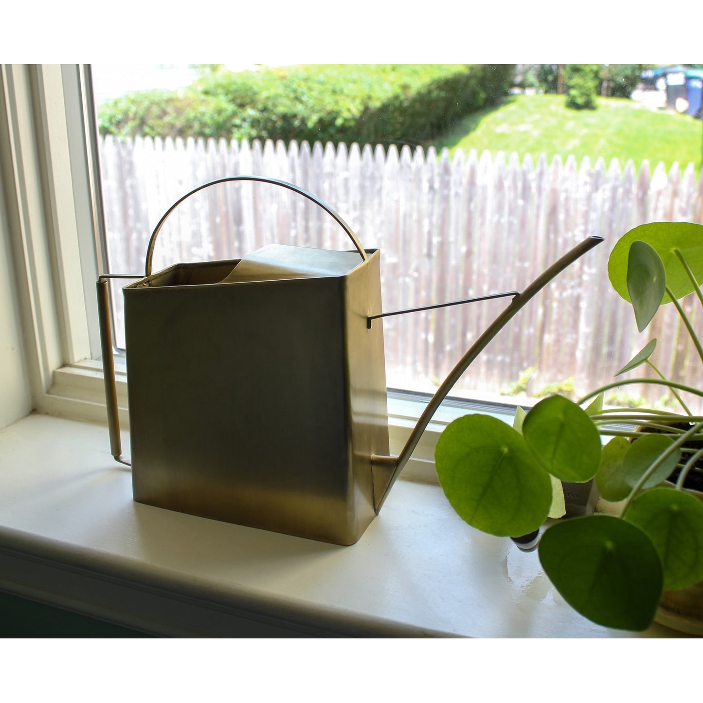 ACHLA Windowsill Watering Can 13in | Brushed Brass Solid Metal | Indoor Plant & Terrarium Watering | Model WC-08