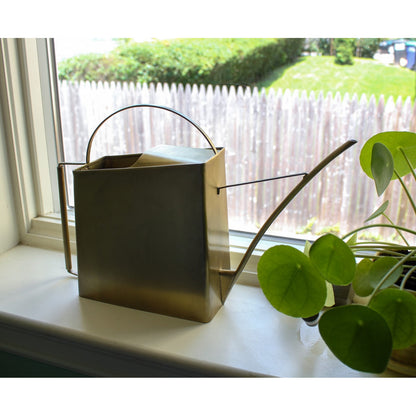 ACHLA Windowsill Watering Can 13in | Brushed Brass Solid Metal | Indoor Plant & Terrarium Watering | Model WC-08