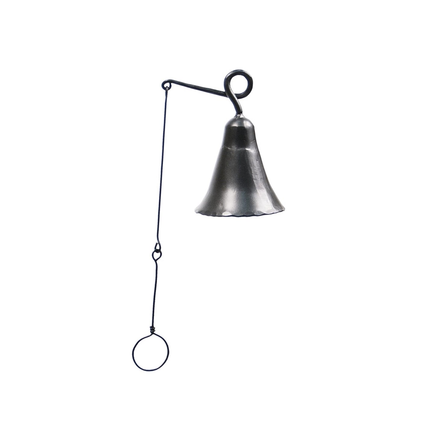 ACHLA Wrought Iron Bell Small | Graphite Powder Coat | Outdoor Doorbell & Garden Accent | 4 x 4 x 6.5 in | Model WIB-01