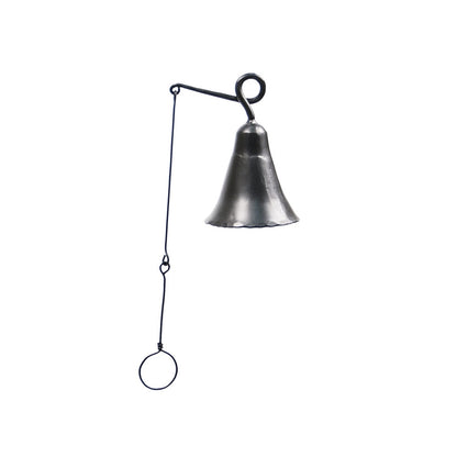 ACHLA Wrought Iron Bell Small | Graphite Powder Coat | Outdoor Doorbell & Garden Accent | 4 x 4 x 6.5 in | Model WIB-01
