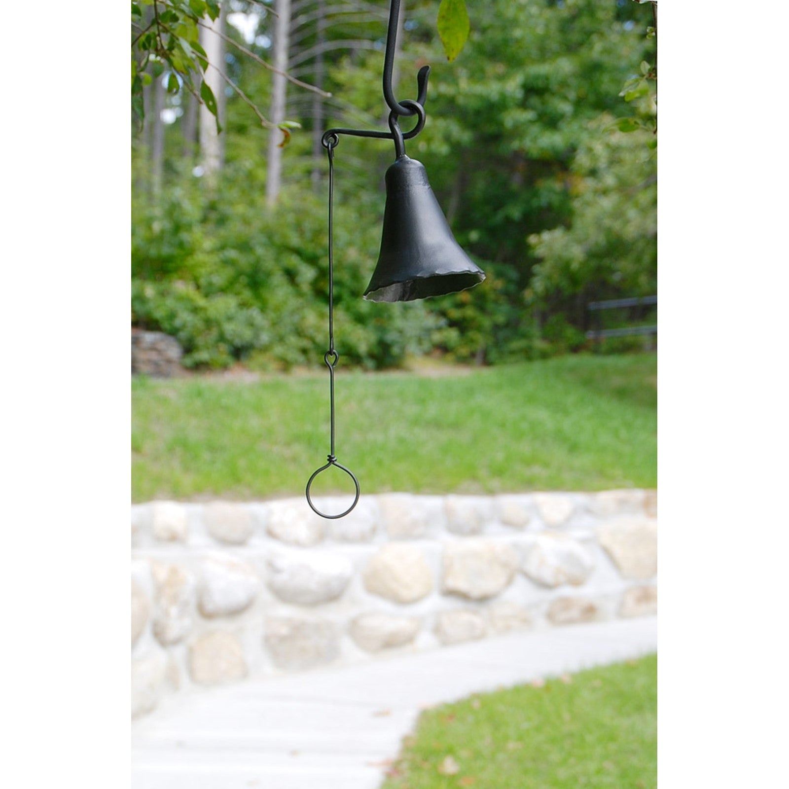ACHLA Wrought Iron Bell Small | Graphite Powder Coat | Outdoor Doorbell & Garden Accent | 4 x 4 x 6.5 in | Model WIB-01