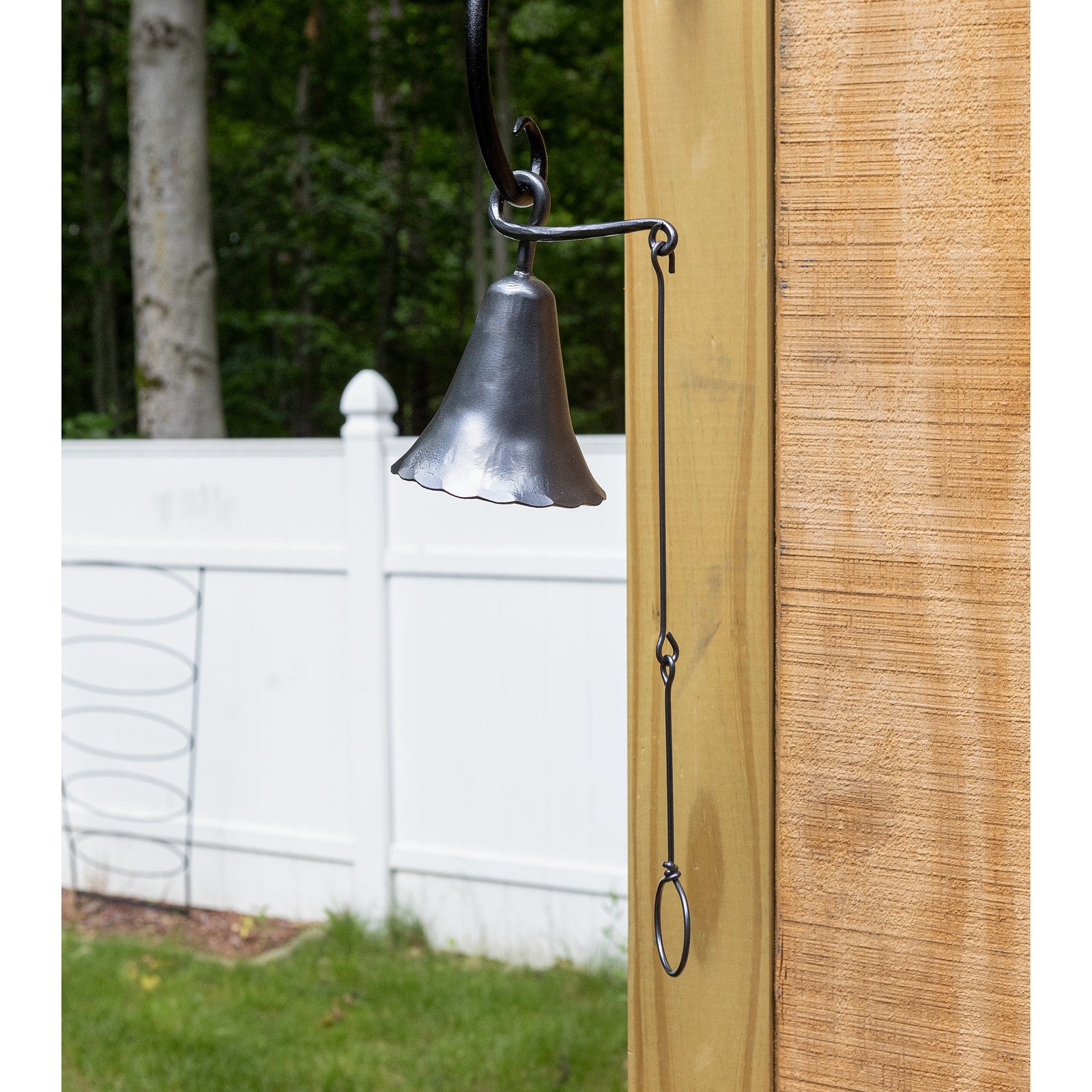 ACHLA Wrought Iron Bell Small | Graphite Powder Coat | Outdoor Doorbell & Garden Accent | 4 x 4 x 6.5 in | Model WIB-01