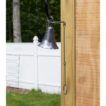 ACHLA Wrought Iron Bell Small | Graphite Powder Coat | Outdoor Doorbell & Garden Accent | 4 x 4 x 6.5 in | Model WIB-01