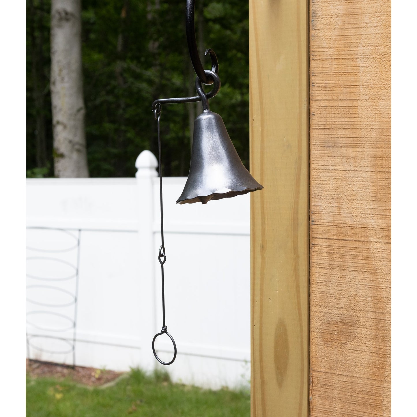 ACHLA Wrought Iron Bell Small | Graphite Powder Coat | Outdoor Doorbell & Garden Accent | 4 x 4 x 6.5 in | Model WIB-01
