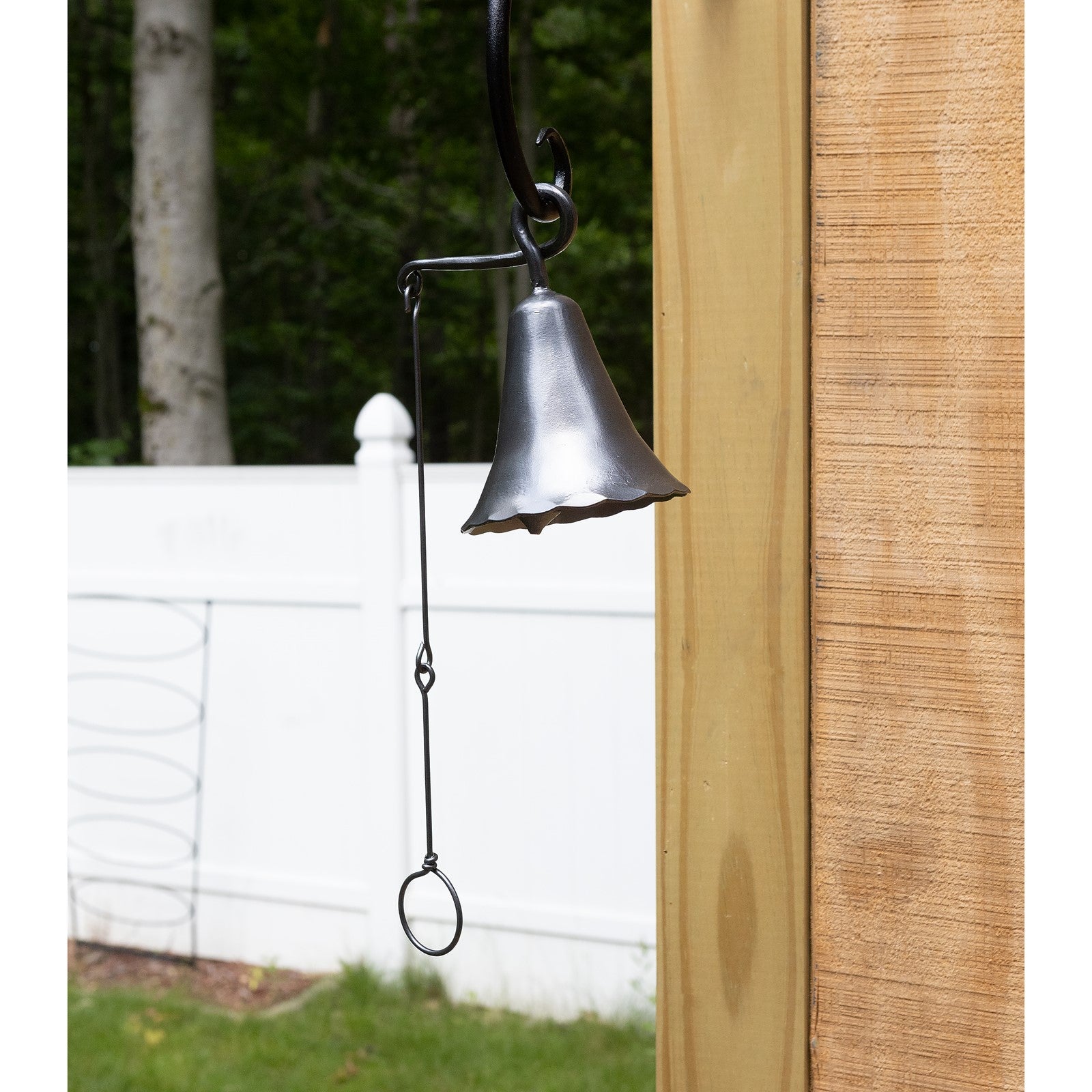 ACHLA Wrought Iron Bell Small | Graphite Powder Coat | Outdoor Doorbell & Garden Accent | 4 x 4 x 6.5 in | Model WIB-01