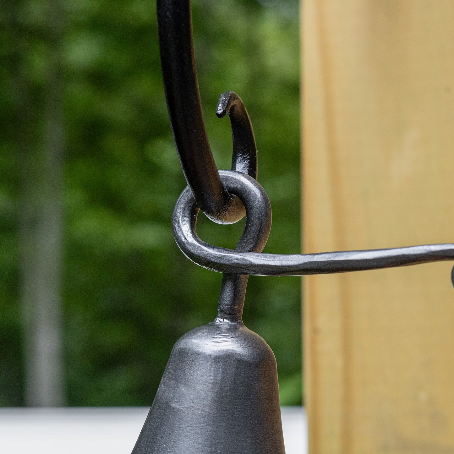 ACHLA Wrought Iron Bell Small | Graphite Powder Coat | Outdoor Doorbell & Garden Accent | 4 x 4 x 6.5 in | Model WIB-01