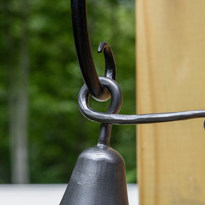 ACHLA Wrought Iron Bell Small | Graphite Powder Coat | Outdoor Doorbell & Garden Accent | 4 x 4 x 6.5 in | Model WIB-01