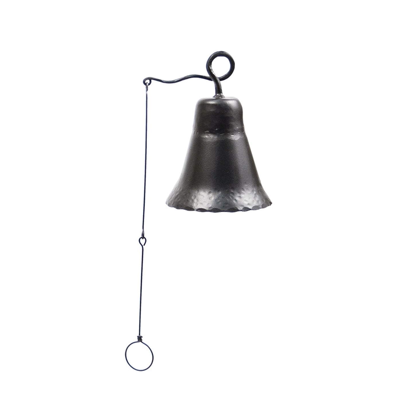 ACHLA Wrought Iron Bell, Medium 6in | Rustic Hand-Forged Iron | Outdoor Doorbell & Garden Decor | 6 x 6 x 8.75 in | Model WIB-02
