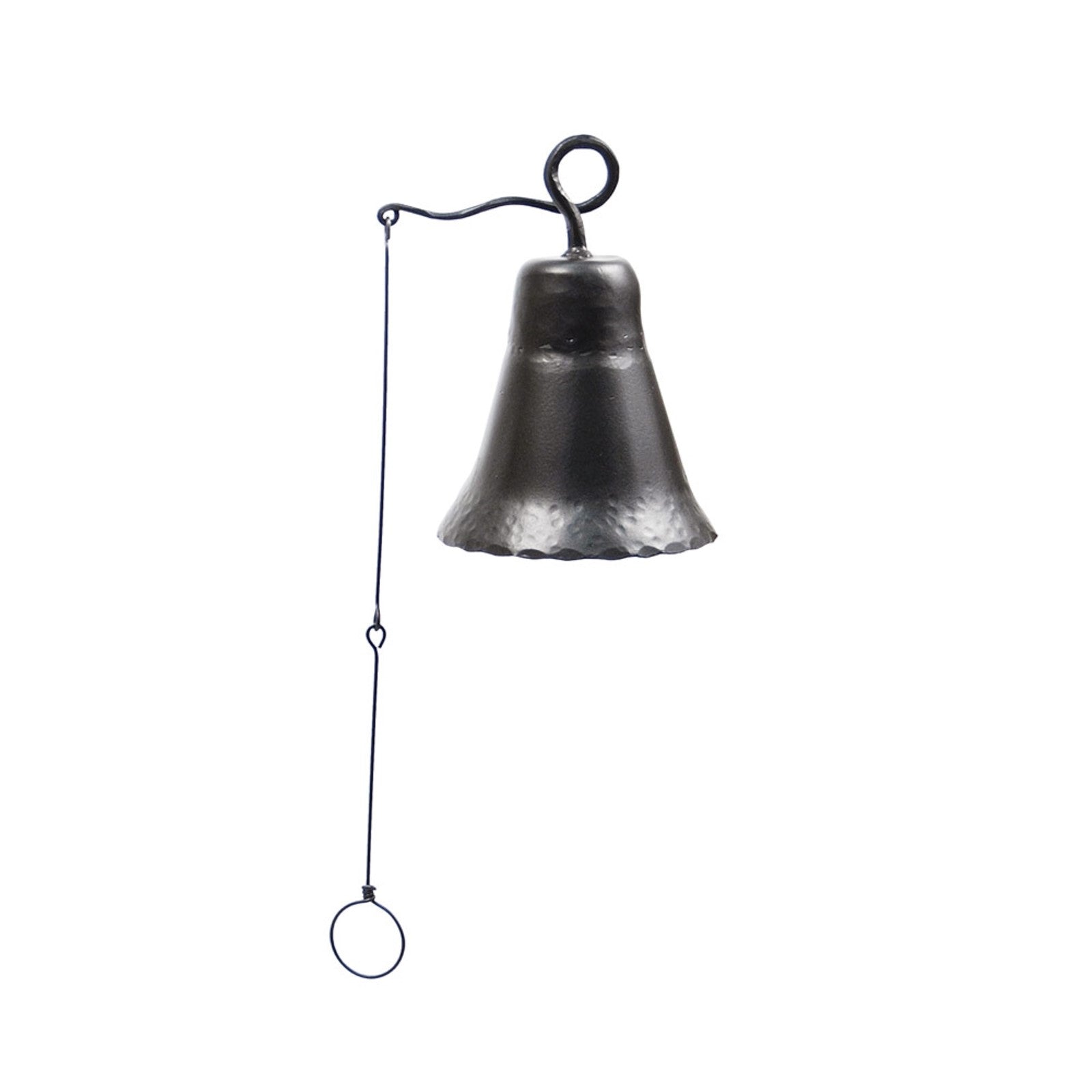 ACHLA Wrought Iron Bell, Medium 6in | Rustic Hand-Forged Iron | Outdoor Doorbell & Garden Decor | 6 x 6 x 8.75 in | Model WIB-02
