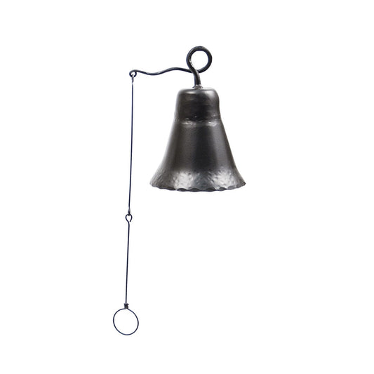 ACHLA Wrought Iron Bell, Medium 6in | Rustic Hand-Forged Iron | Outdoor Doorbell & Garden Decor | 6 x 6 x 8.75 in | Model WIB-02