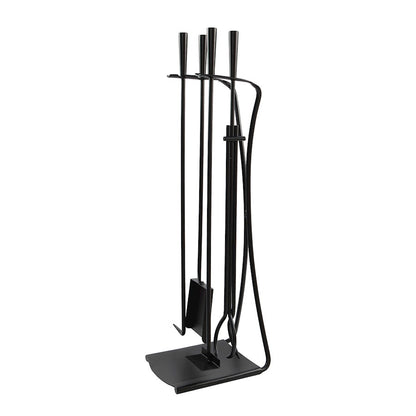 ACHLA Park Avenue Fireplace Tool Set | Black Cast and Wrought Iron | Living Room & Hearth Accessory | 8 x 11 x 32 in | Model WR-44BK